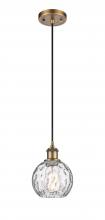 Innovations Lighting 516-1P-BB-G1215-6 - Athens Water Glass - 1 Light - 6 inch - Brushed Brass - Cord hung - Mini Pendant