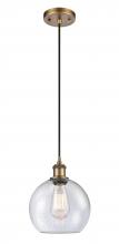 Innovations Lighting 516-1P-BB-G124-8 - Athens - 1 Light - 8 inch - Brushed Brass - Cord hung - Mini Pendant