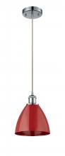 Innovations Lighting 516-1P-PC-MBD-75-RD - Plymouth - 1 Light - 8 inch - Polished Chrome - Cord hung - Mini Pendant