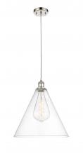 Innovations Lighting 516-1P-PN-GBC-162 - Berkshire - 1 Light - 16 inch - Polished Nickel - Cord hung - Pendant