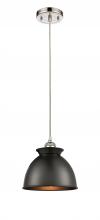 Innovations Lighting 516-1P-PN-M14-BK - Adirondack - 1 Light - 8 inch - Polished Nickel - Cord hung - Mini Pendant