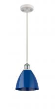 Innovations Lighting 516-1P-WPC-MBD-75-BL - Plymouth - 1 Light - 8 inch - White Polished Chrome - Cord hung - Mini Pendant