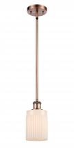  516-1S-AC-G341-LED - Hadley - 1 Light - 5 inch - Antique Copper - Mini Pendant