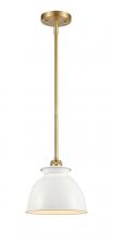 Innovations Lighting 516-1S-SG-M14-W - Adirondack - 1 Light - 8 inch - Satin Gold - Mini Pendant