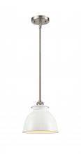 Innovations Lighting 516-1S-SN-M14-W - Adirondack - 1 Light - 8 inch - Brushed Satin Nickel - Mini Pendant