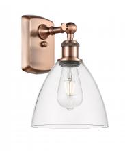 Innovations Lighting 516-1W-AC-GBD-752 - Bristol - 1 Light - 8 inch - Antique Copper - Sconce