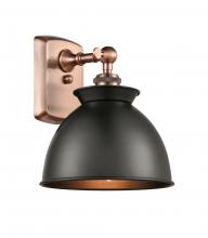 Innovations Lighting 516-1W-AC-M14-BK - Adirondack - 1 Light - 8 inch - Antique Copper - Sconce