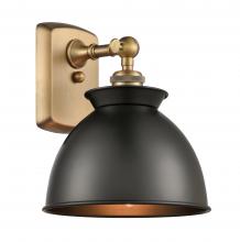 Innovations Lighting 516-1W-BB-M14-BK - Adirondack - 1 Light - 8 inch - Brushed Brass - Sconce