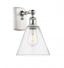 Innovations Lighting 516-1W-WPC-GBC-84 - Berkshire - 1 Light - 8 inch - White Polished Chrome - Sconce