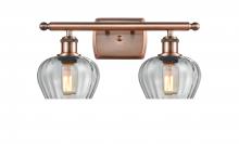 Innovations Lighting 516-2W-AC-G92 - Fenton - 2 Light - 17 inch - Antique Copper - Bath Vanity Light