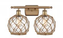 Innovations Lighting 516-2W-BB-G122-8RB - Farmhouse Rope - 2 Light - 18 inch - Brushed Brass - Bath Vanity Light