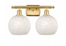 Innovations Lighting 516-2W-SG-G1216-8WM - White Mouchette - 2 Light - 18 inch - Satin Gold - Bath Vanity Light