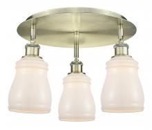  516-3C-AB-G391 - Ellery - 3 Light - 17 inch - Antique Brass - Flush Mount