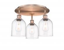 Innovations Lighting 516-3C-AC-G558-6CL - Bella - 3 Light - 17 inch - Antique Copper - Flush Mount