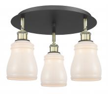  516-3C-BAB-G391 - Ellery - 3 Light - 17 inch - Black Antique Brass - Flush Mount