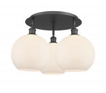 Innovations Lighting 516-3C-BK-G121-10 - Athens - 3 Light - 22 inch - Matte Black - Flush Mount