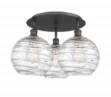 Innovations Lighting 516-3C-BK-G1213-10 - Athens Deco Swirl - 3 Light - 22 inch - Matte Black - Flush Mount