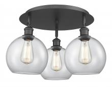 Innovations Lighting 516-3C-BK-G122-8 - Athens - 3 Light - 20 inch - Matte Black - Flush Mount