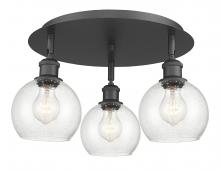 Innovations Lighting 516-3C-BK-G124-6 - Athens - 3 Light - 18 inch - Matte Black - Flush Mount