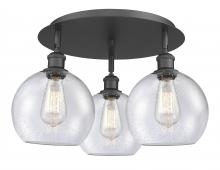 Innovations Lighting 516-3C-BK-G124-8 - Athens - 3 Light - 20 inch - Matte Black - Flush Mount