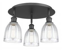 Innovations Lighting 516-3C-BK-G442 - Brookfield - 3 Light - 18 inch - Matte Black - Flush Mount