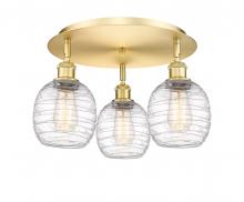  516-3C-SG-G1013 - Belfast - 3 Light - 18 inch - Satin Gold - Flush Mount