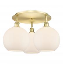  516-3C-SG-G121-10 - Athens - 3 Light - 22 inch - Satin Gold - Flush Mount