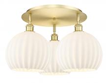 Innovations Lighting 516-3C-SG-G1217-10WV - White Venetian - 3 Light - 22 inch - Satin Gold - Flush Mount