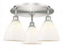 Innovations Lighting 516-3C-SN-GBD-751 - Bristol - 3 Light - 19 inch - Satin Nickel - Flush Mount