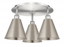  516-3C-SN-MBC-8-SN - Berkshire - 3 Light - 20 inch - Satin Nickel - Flush Mount