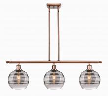  516-3I-AC-G556-8SM - Rochester - 3 Light - 36 inch - Antique Copper - Cord hung - Island Light