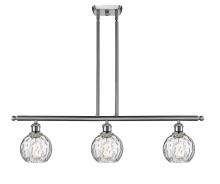 Innovations Lighting 516-3I-SN-G1215-6 - Athens Water Glass - 3 Light - 36 inch - Brushed Satin Nickel - Cord hung - Island Light