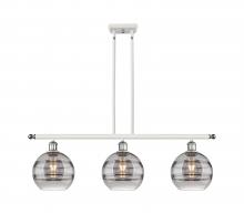  516-3I-WPC-G556-8SM - Rochester - 3 Light - 36 inch - White Polished Chrome - Cord hung - Island Light