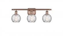  516-3W-AC-G1215-6 - Athens Water Glass - 3 Light - 26 inch - Antique Copper - Bath Vanity Light