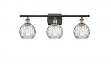  516-3W-BAB-G1215-6 - Athens Water Glass - 3 Light - 26 inch - Black Antique Brass - Bath Vanity Light