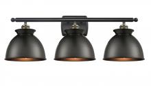  516-3W-BAB-M14-BK - Adirondack - 3 Light - 28 inch - Black Antique Brass - Bath Vanity Light