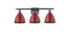 Innovations Lighting 516-3W-BK-MBD-75-RD-LED - Plymouth - 3 Light - 28 inch - Matte Black - Bath Vanity Light