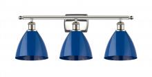 Innovations Lighting 516-3W-PN-MBD-75-BL - Plymouth - 3 Light - 28 inch - Polished Nickel - Bath Vanity Light