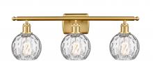  516-3W-SG-G1215-6 - Athens Water Glass - 3 Light - 26 inch - Satin Gold - Bath Vanity Light