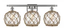 Innovations Lighting 516-3W-SN-G122-8RB - Farmhouse Rope - 3 Light - 28 inch - Brushed Satin Nickel - Bath Vanity Light