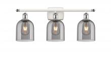  516-3W-WPC-G558-6SM - Bella - 3 Light - 26 inch - White Polished Chrome - Bath Vanity Light