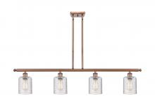  516-4I-AC-G112C-5CL - Cobbleskill - 4 Light - 48 inch - Antique Copper - Cord hung - Island Light