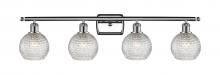  516-4W-PC-G122C-6CL - Athens - 4 Light - 36 inch - Polished Chrome - Bath Vanity Light