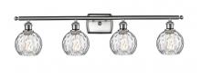  516-4W-SN-G1215-6 - Athens Water Glass - 4 Light - 36 inch - Brushed Satin Nickel - Bath Vanity Light