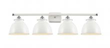  516-4W-WPC-M14-W - Adirondack - 4 Light - 38 inch - White Polished Chrome - Bath Vanity Light