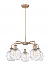 Innovations Lighting 516-5CR-AC-G1013 - Belfast - 5 Light - 24 inch - Antique Copper - Chandelier