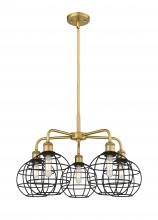  516-5CR-BB-CE-8-BK - Lake Placid - 5 Light - 26 inch - Brushed Brass - Chandelier