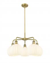 Innovations Lighting 516-5CR-BB-G1217-8WV - White Venetian - 5 Light - 26 inch - Brushed Brass - Chandelier