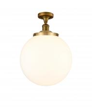  517-1CH-BB-G201-14 - Beacon - 1 Light - 14 inch - Brushed Brass - Semi-Flush Mount