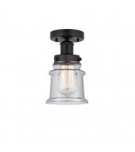 Innovations Lighting 616-1F-BK-G184S - Canton - 1 Light - 5 inch - Matte Black - Semi-Flush Mount